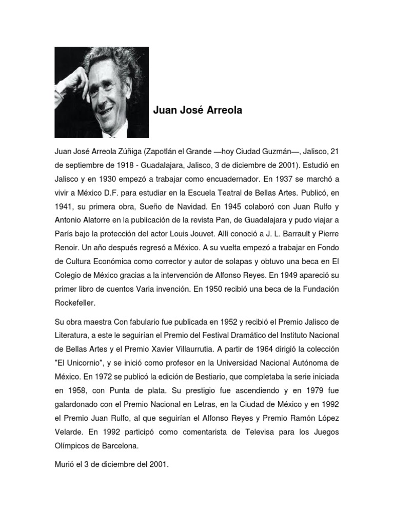 Biografia de Juan José Arreola | PDF