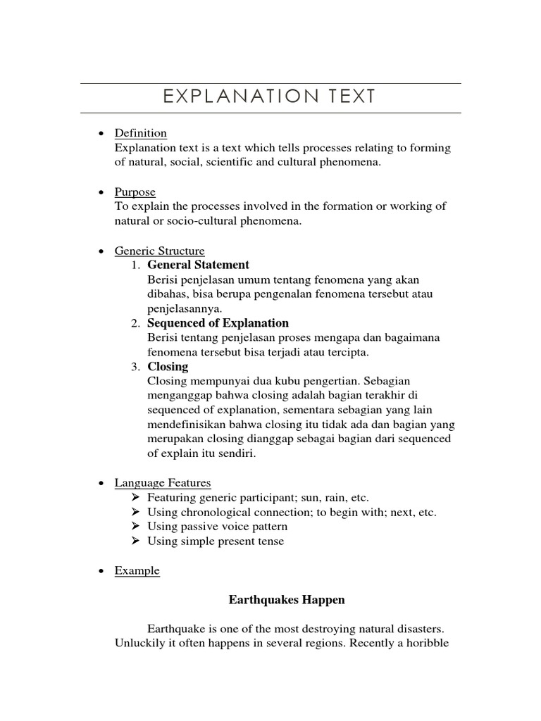 Explanation Text | PDF | Filsafat | Sains & Matematika
