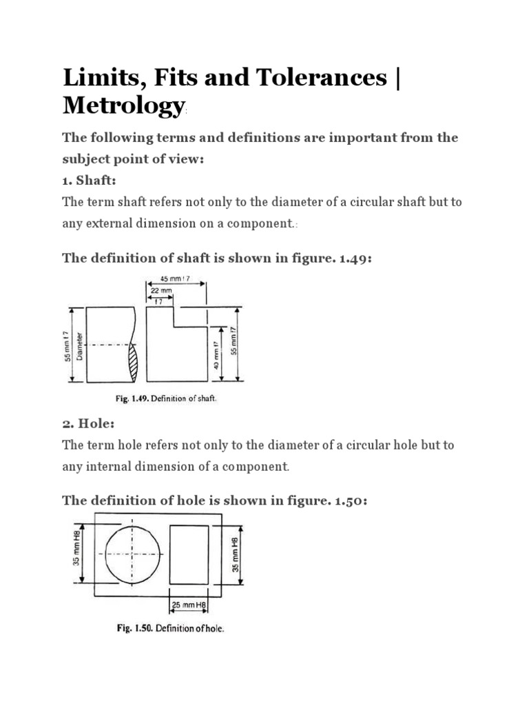 Limits, Fits, and Tolerances Explained | PDF | Engineering Tolerance ...