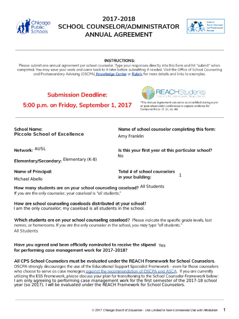 Piccolo School of Excellence All Students PDF School Counselor