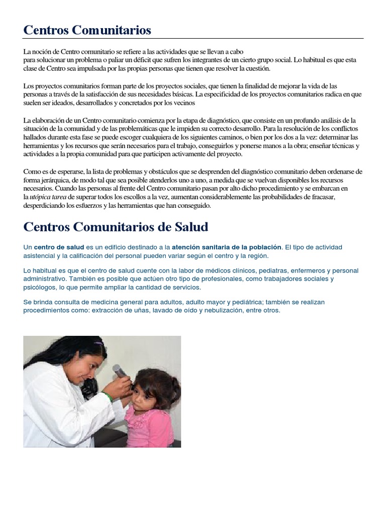 Centros Comunitarios de Salud | PDF | Conflicto (proceso) | Medicina