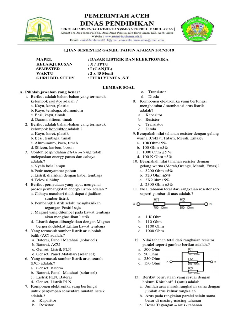 24++ 50 soal listrik tentang teori dasar listrik beserta jawabannya ideas