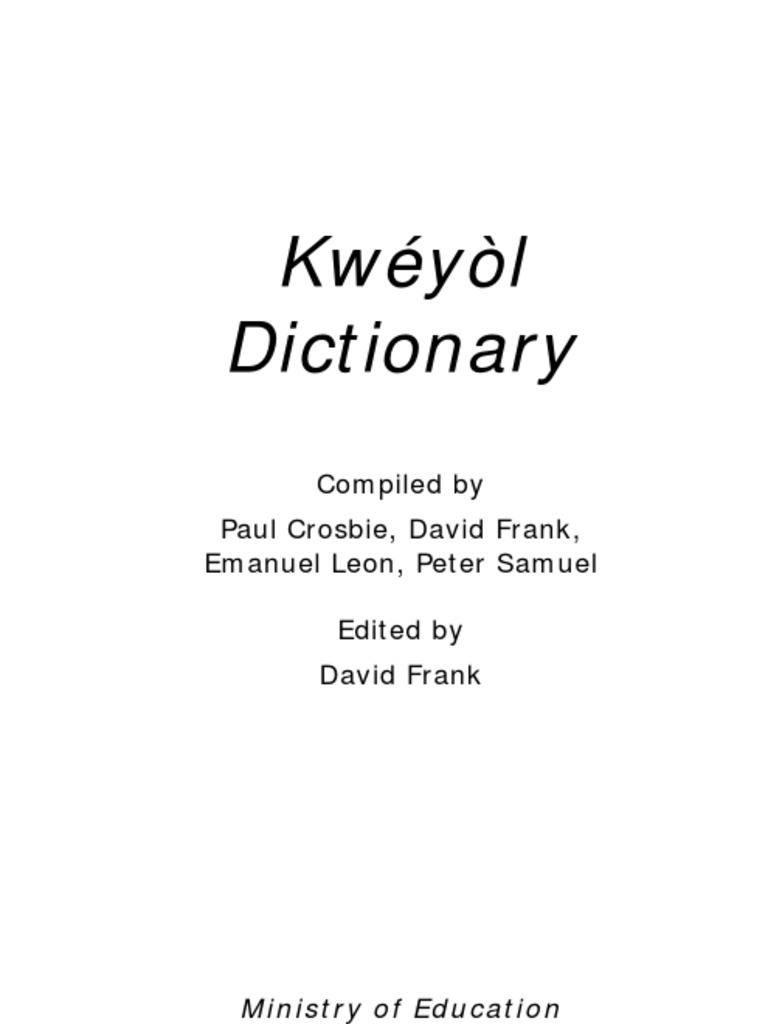 Kweyoldictionary Pdf Vowel Part Of Speech