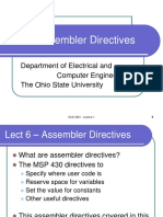 L7 - Assembler Directives: Department of Electrical and Computer Engineering The Ohio State University