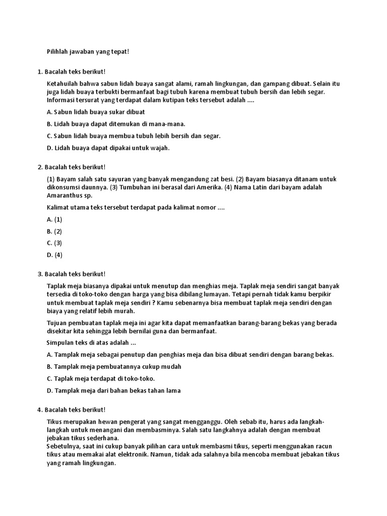 Contoh Soal Teks Rekaman Percobaan