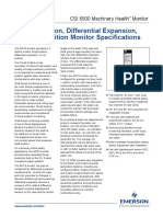 Thrust Position, Differential Expansion, and Rod Position Monitor Specifications