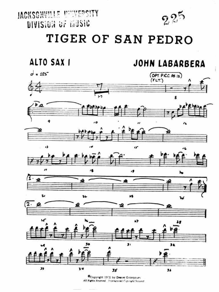 Tiger of San Pedro - Full Big Band - Bill Watrous PDF | PDF