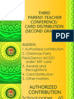 Third Parent-Teacher Conference/ Card Distribution (Second Grading)