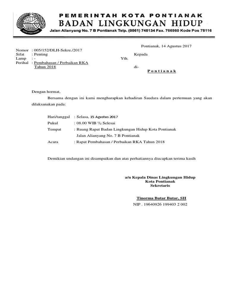 65 Contoh Undangan Rapat Kegiatan Gratis