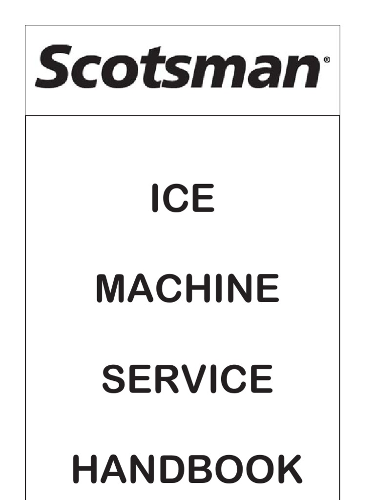 Scotsman Ice Maker Handbook Refrigeration Glace