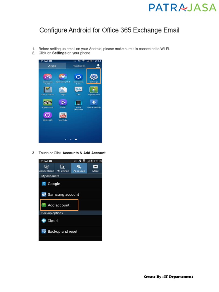 setup microsoft 365 email on android