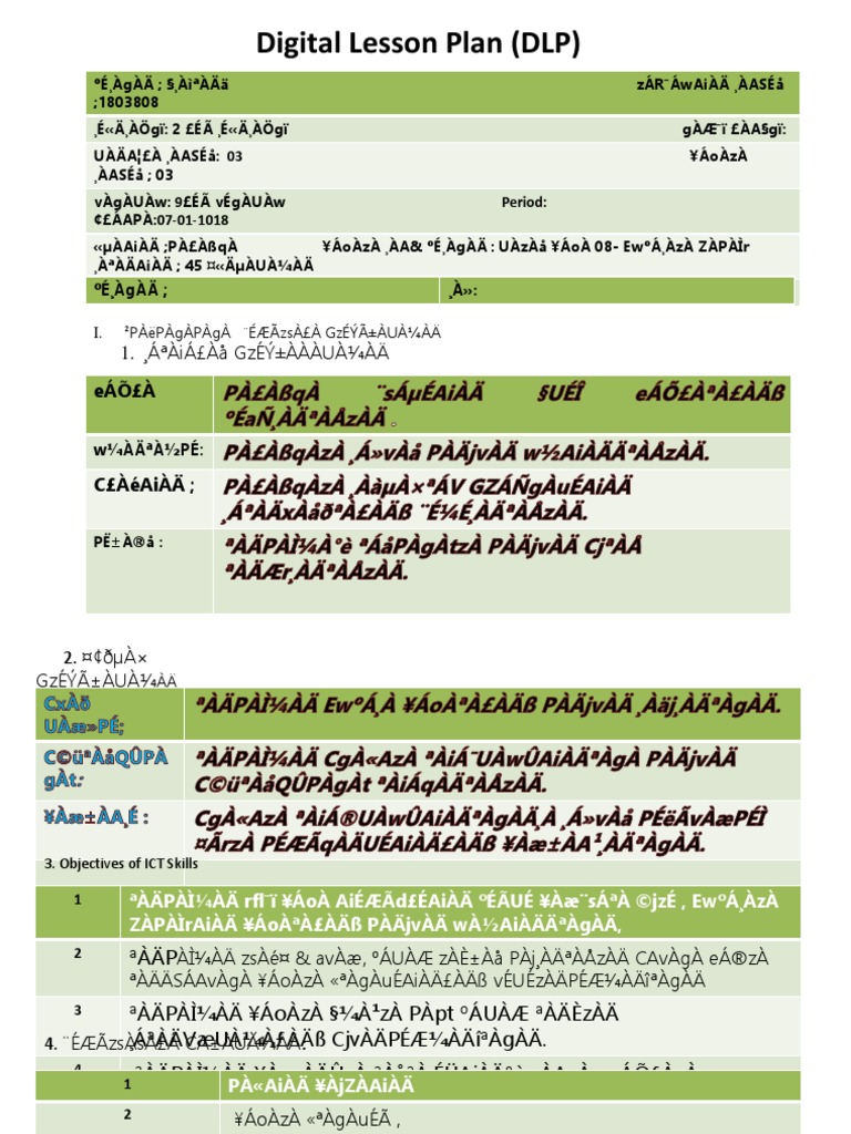 Digital Lesson Plan (DLP) : Approved by Method Teacher | PDF ...
