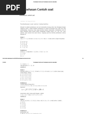 Pembahasan Contoh Soal Pembahasan Soal Vektor Matematika