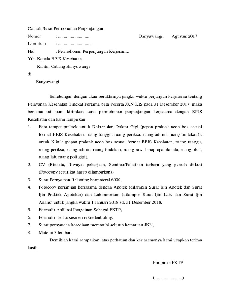 Contoh Surat Permohonan Permanjangan Notis Kuning Kepada Jkkp