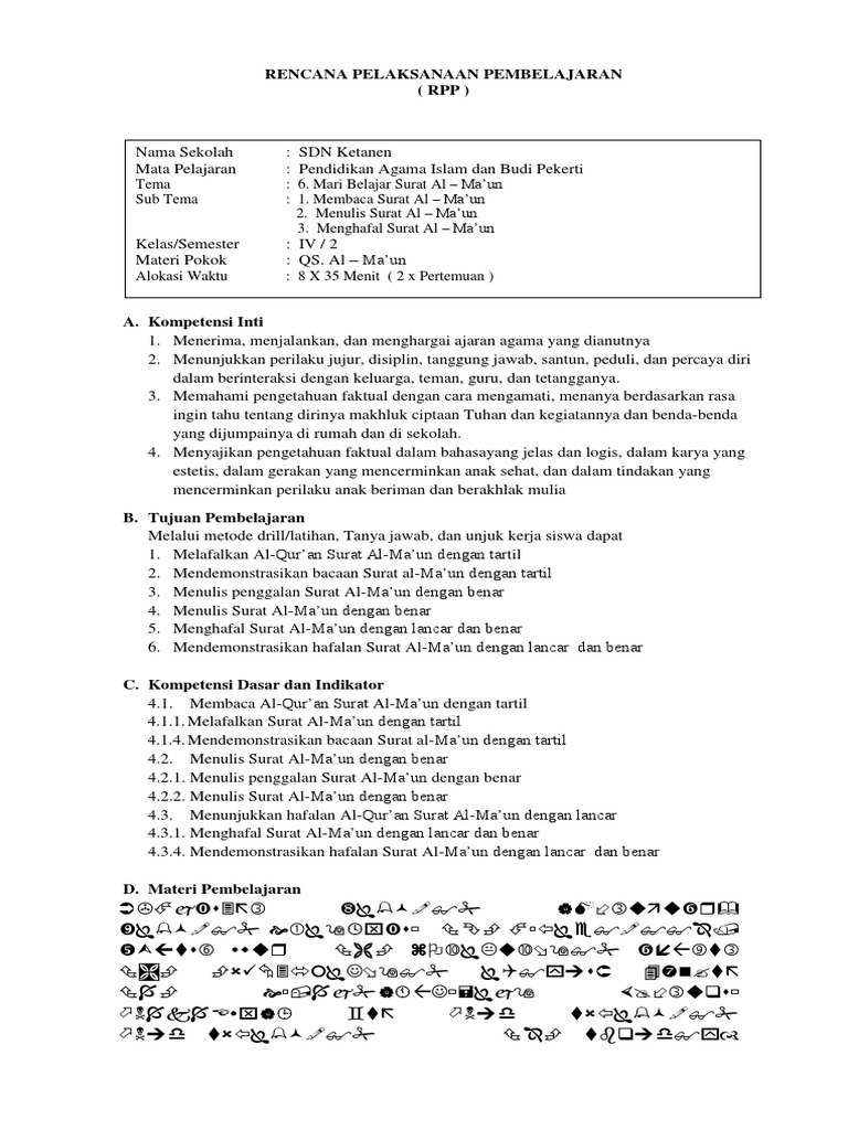 Rpp Pai Sd Kls 4 Smtr 2
