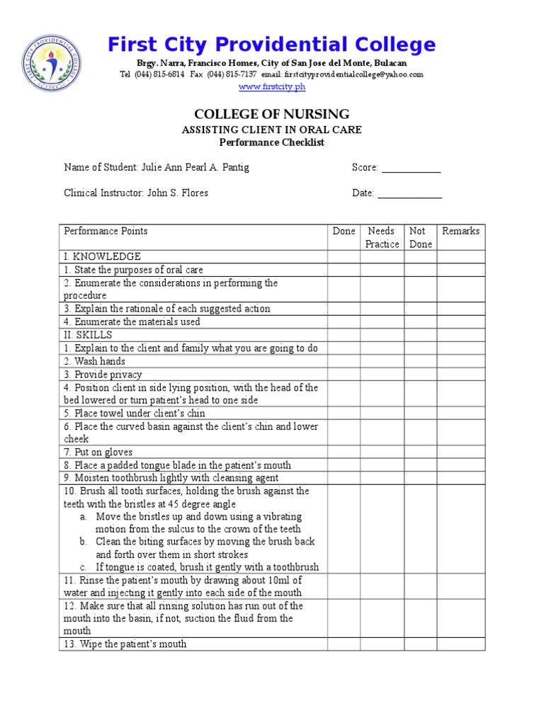 2Oral Care Checklist (1) | Oral Hygiene | Toothbrush