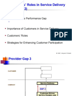 Customers' Roles in Service Delivery (Chapter 13) : Gap 3 - Service Performance Gap