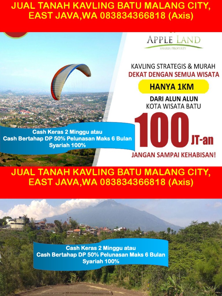 Jual Tanah Kavling Batu Malang City East Java Wa Jual Tanah Kavling Batu Malang City East Java Wa