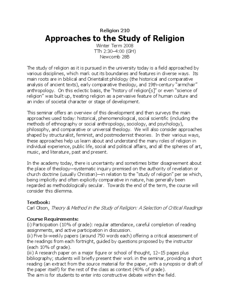 Approach To Religious Studies - Curriculum | PDF | Religious Studies ...