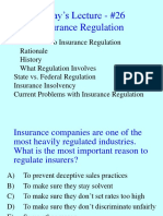 Today's Lecture - #26 Insurance Regulation