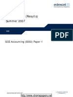 Mark Scheme (Results) Summer 2007: GCE Accounting (6002) Paper 1