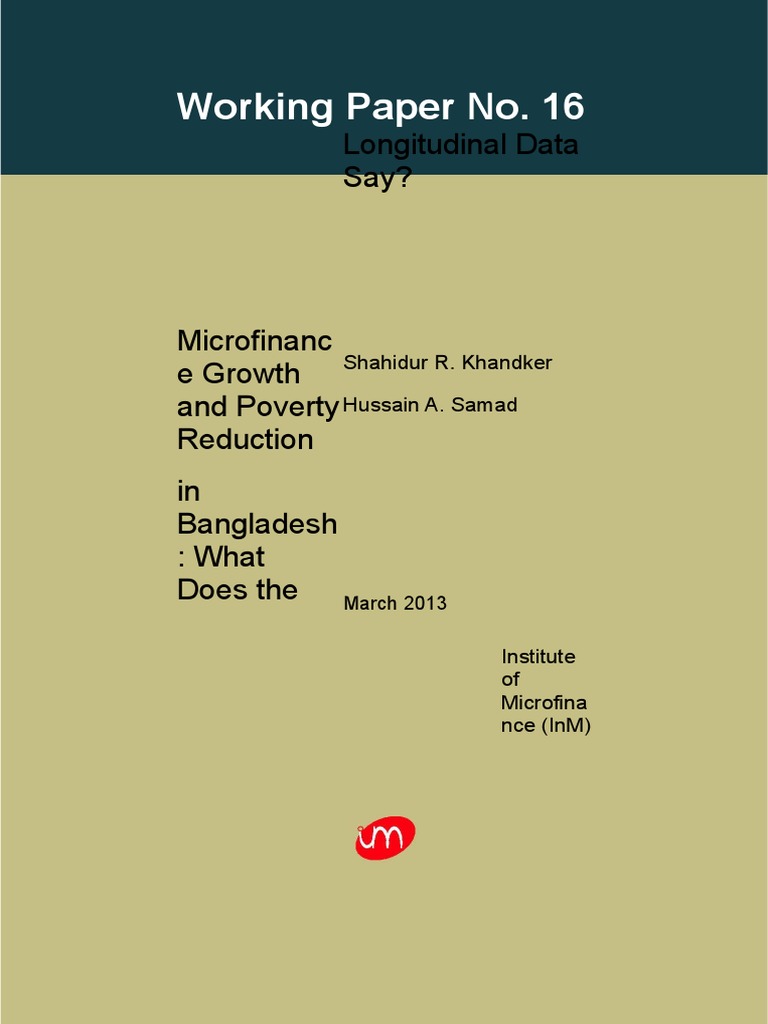 Working Paper 16 | PDF | Microfinance | Microcredit