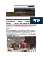 Perforación y Uso de Explosivos en El Proyecto Chuquicamata Subterráneo