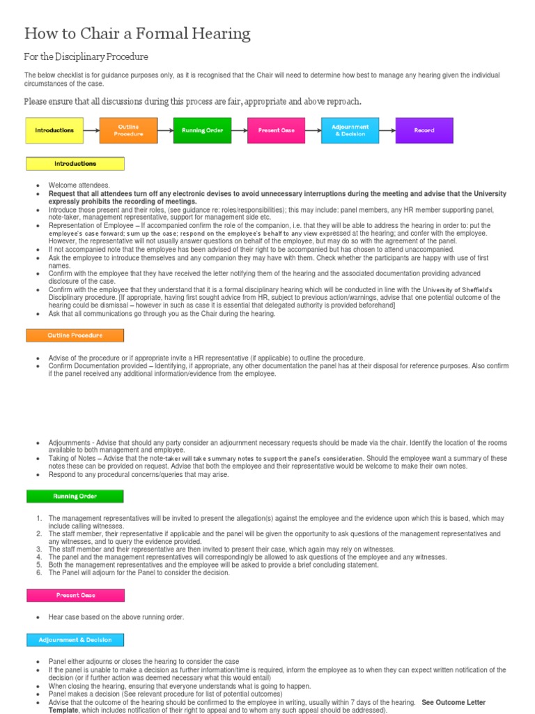 Formal Hearing Procedure PDF Witness Public Law