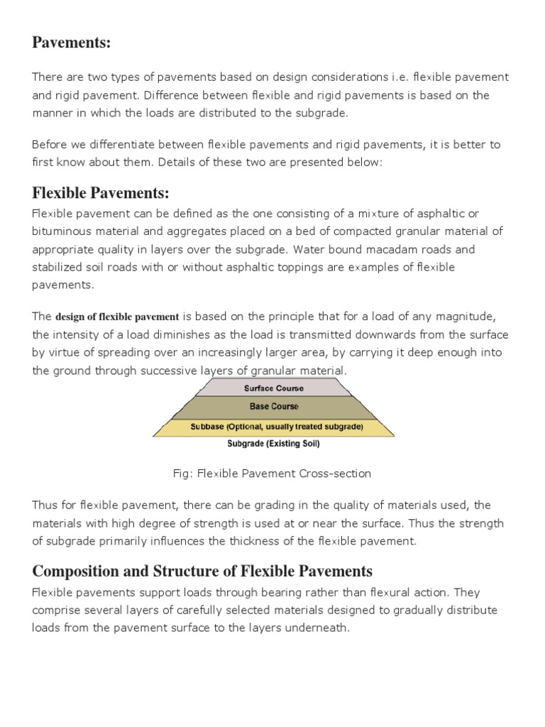 Flexible vs. Rigid Pavement Overview | PDF | Road Surface | Strength Of ...