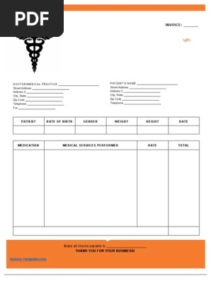 Medical Bill Invoice Template