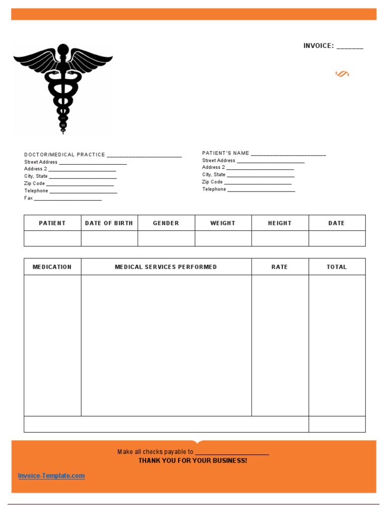 Medical Invoice Template Custom Medical Invoice Doctor's Medical Bill