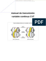 Manual Transmision Variable Continua CVT Cajas Cambios Componentes Operacion Partes Tipos Funcionamiento Ventajas PDF