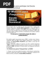 10 Motivos Para Participar Da Escola Bíblica Dominical