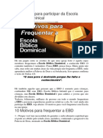 10 Motivos para frequentar a EBD