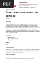 Como Escrever Resenhas Críticas