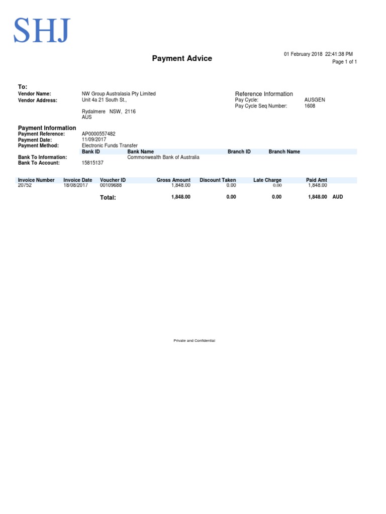 SHJ Payment | PDF