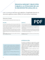 PÉRDIDA DE TOLERANCIA INMUNE Y SELECCIÓN DE TEORÍAS APLICABLES A LA ETIOLOGÍA DE LAS ÚLCERAS AFTOSAS RECIDIVANTES (RAU) DE LA MUCOSA ORAL