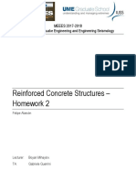 Reinforced Concrete Structures - Homework 2: MEEES 2017-2018 Master in Earthquake Engineering and Engineering Seismology