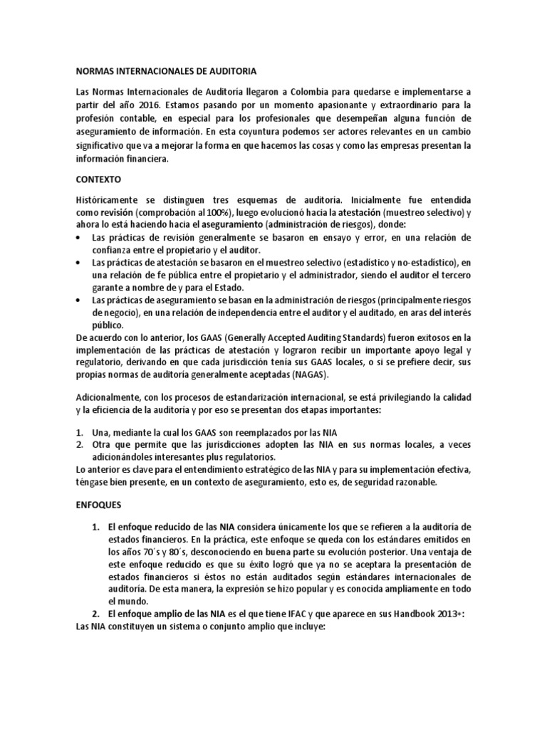 Normas Internacionales de Auditoria | PDF | Contralor | Evidencia
