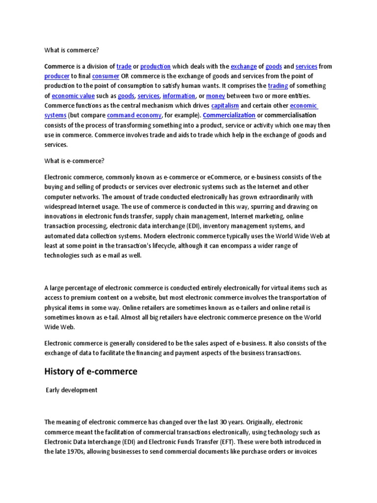 Understanding Commerce and E-Commerce | PDF | E Commerce | Online Shopping