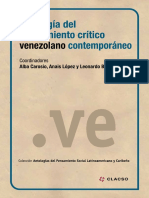 Antologia Del Pensamiento Critico Venezolano Contemporáneo Clacso 2015 550 Pags