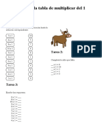 Ficha de La Tabla de Multiplicar Del 1: Tarea 1