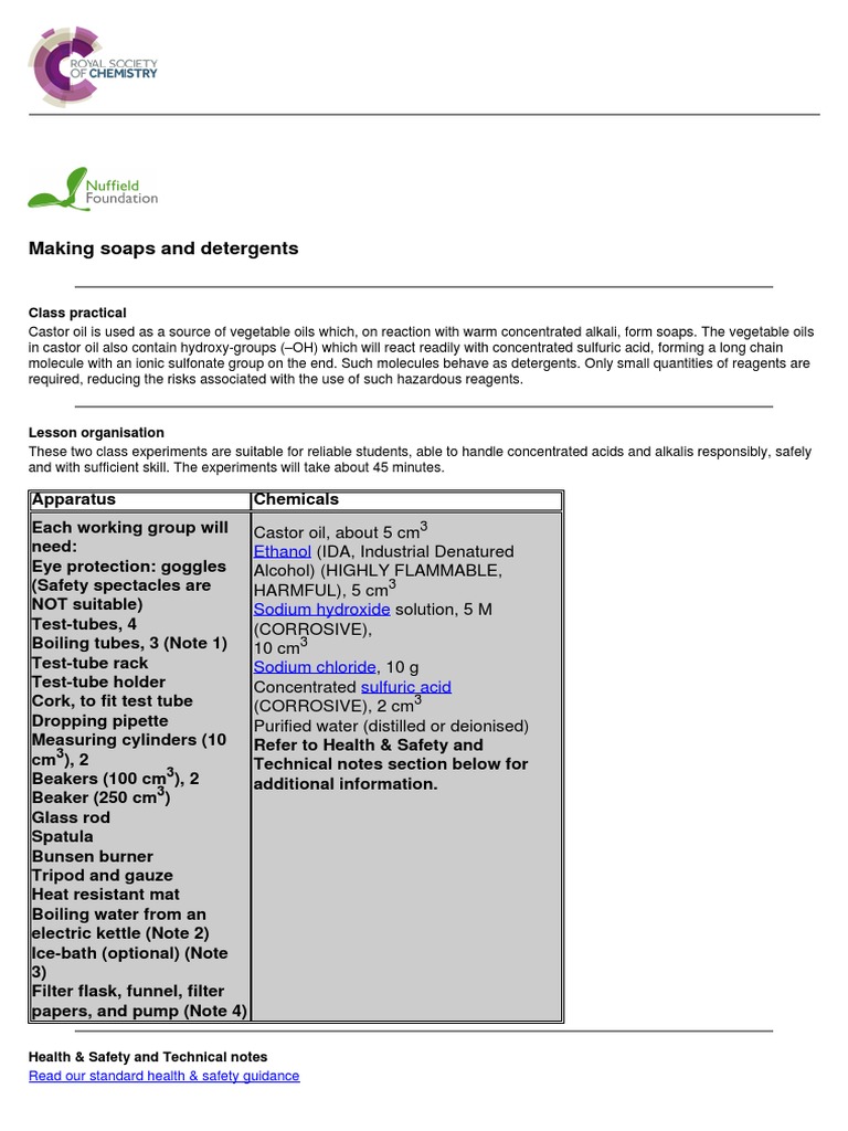 Making Soaps and Detergents PDF Soap Sodium Hydroxide