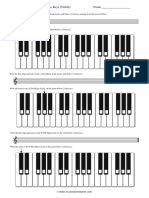 Worksheet 0012 Notating Scales and Piano Keys Treble PDF