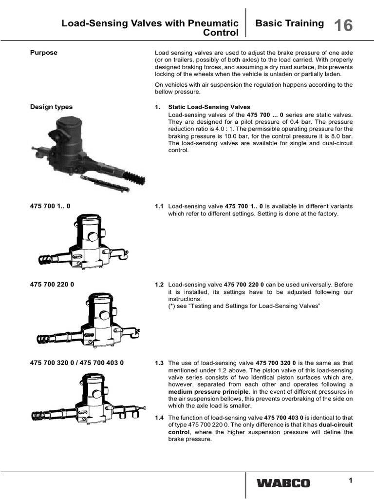 Load Sensing Valve PDF | PDF