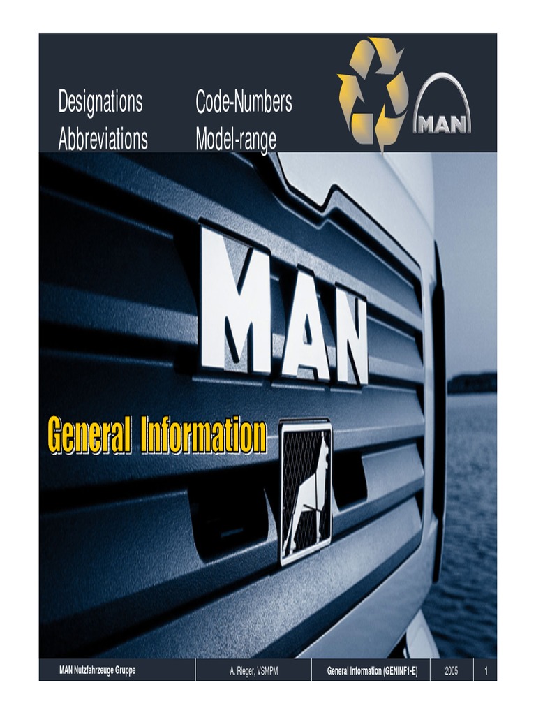MAN Nutzfahrzeuge Gruppe Document Outlining a New Product Designation ...
