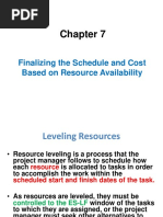 Finalizing The Schedule and Cost Based On Resource Availability