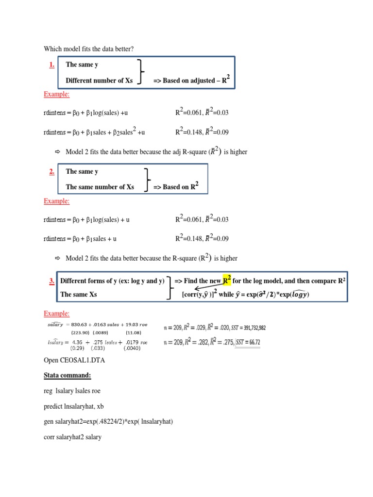 Which Model Fits The Data Better | PDF | Science & Mathematics