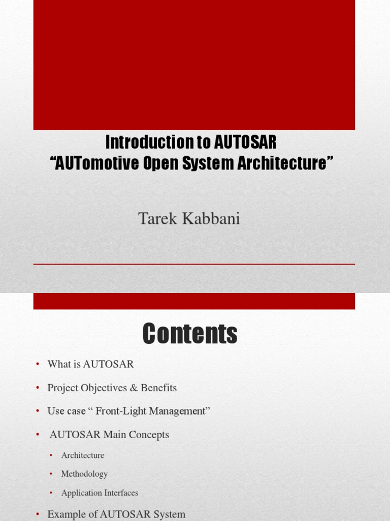 Introduction to AUTOSAR Architecture | PDF | Application Programming ...