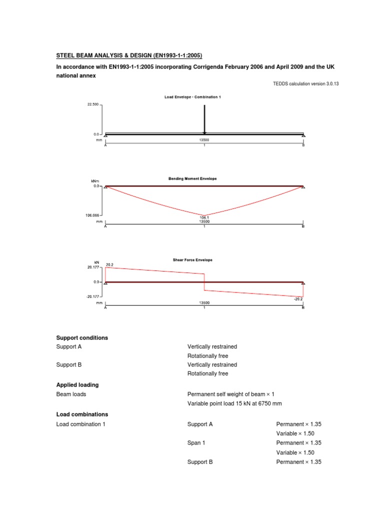Steel Beam Analysis PDF Beam (Structure) Strength Of Materials